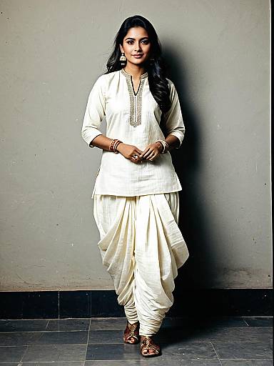 Elegant Woman in Dhoti Salwar Suit