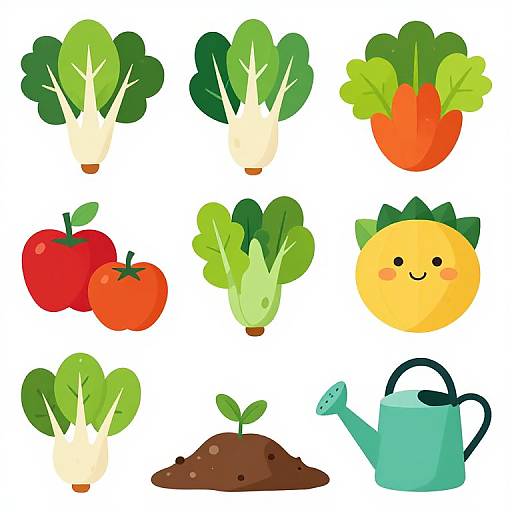 Cheerful Organic Farming Clip Art