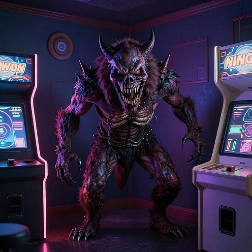 Neon Arcade Corner Night Terror