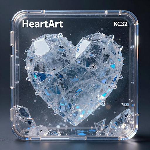 Ice Heart in HeartArt Style - Photorealism