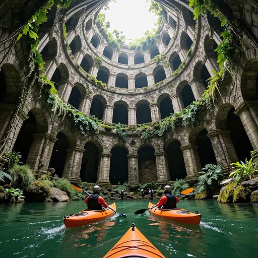 Kayaking Through Ancient Spiral Coliseum