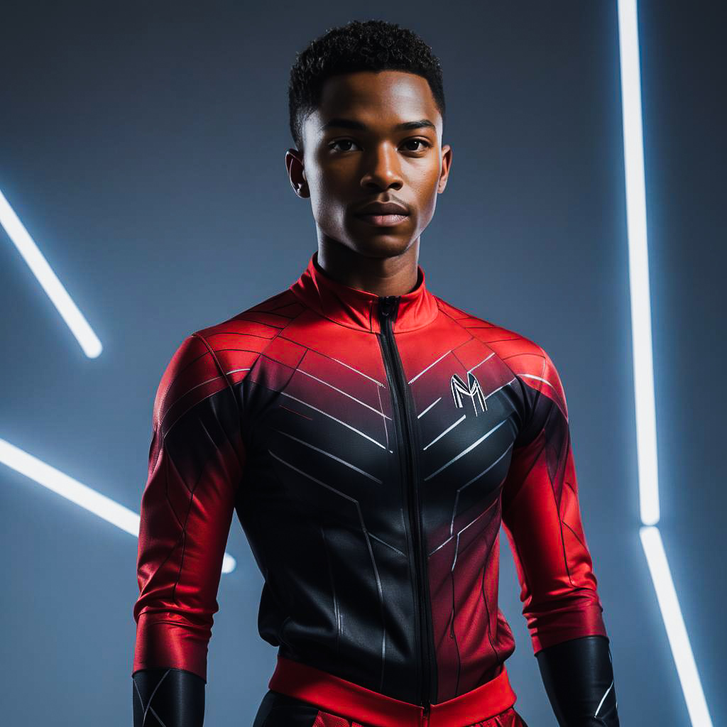 Dynamic Athlete in Miles Morales Outfit