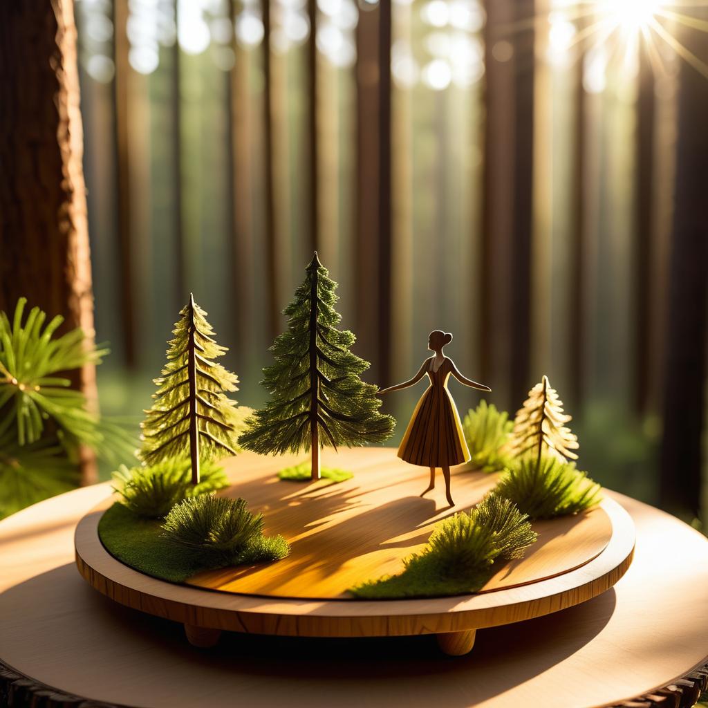 Whimsical Pine Needle Figure in Dance