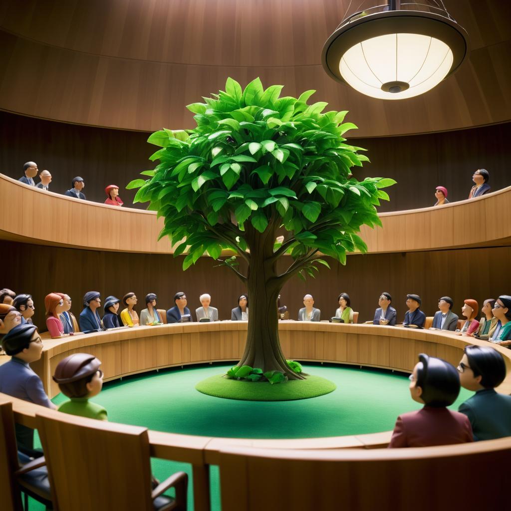 Pixar-Inspired Courtroom Debate with Talking Tree