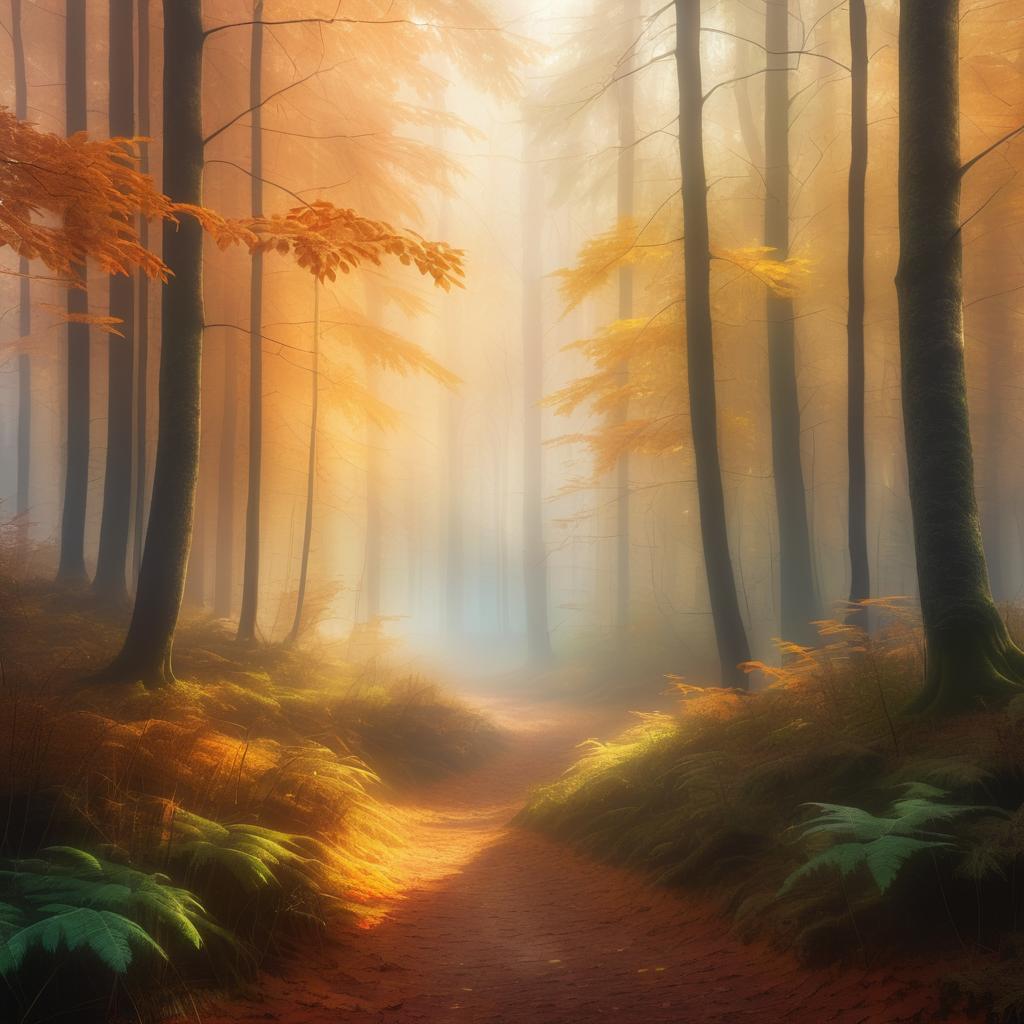 Misty Autumn Forest Serenity in Art