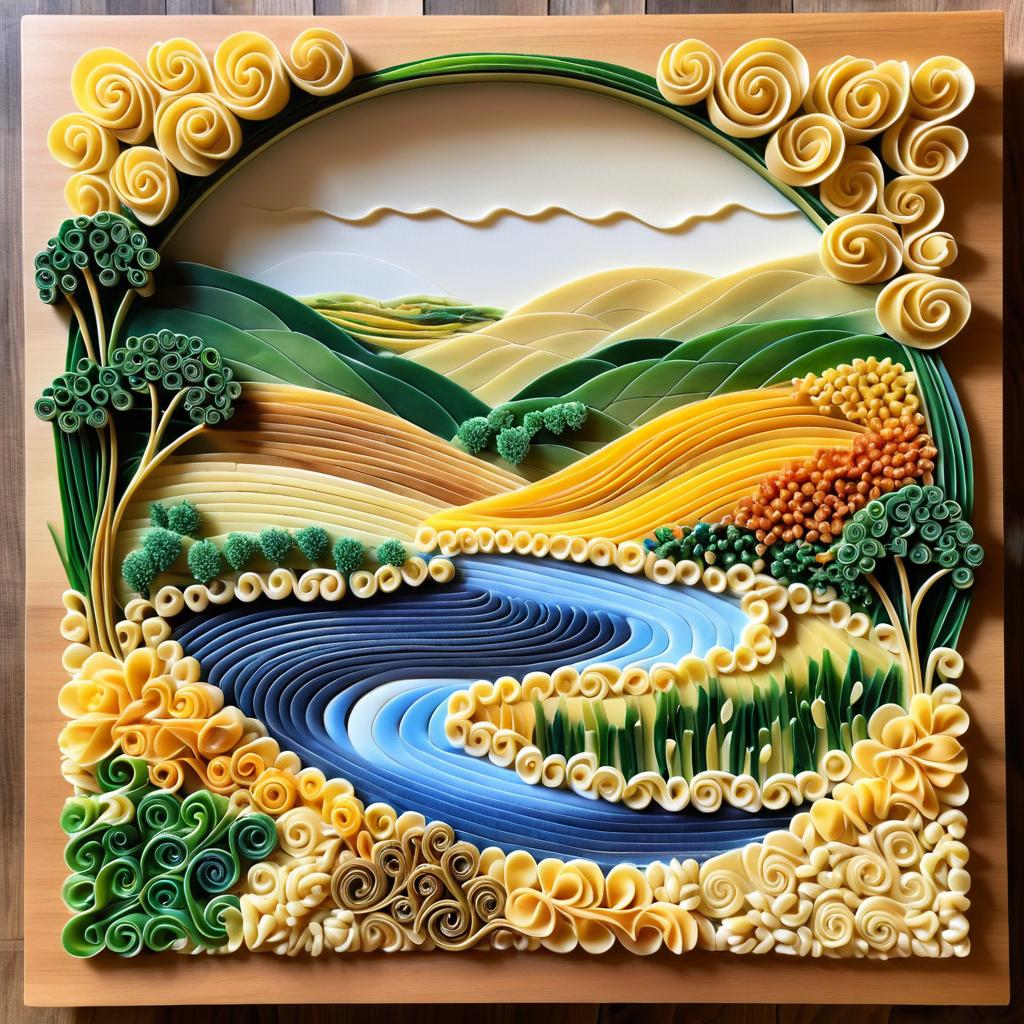 Pasta Art Mosaic: Landscape Creation