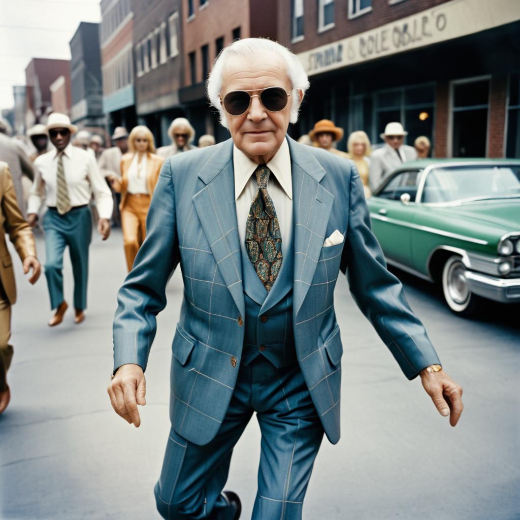 Elderly Man Dancing in Vintage Nashville