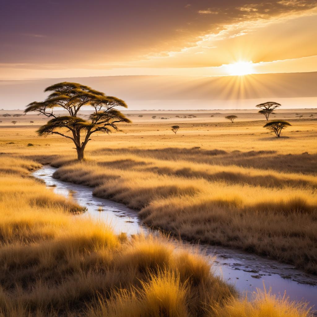 Vibrant Savanna Landscape in Midday Light