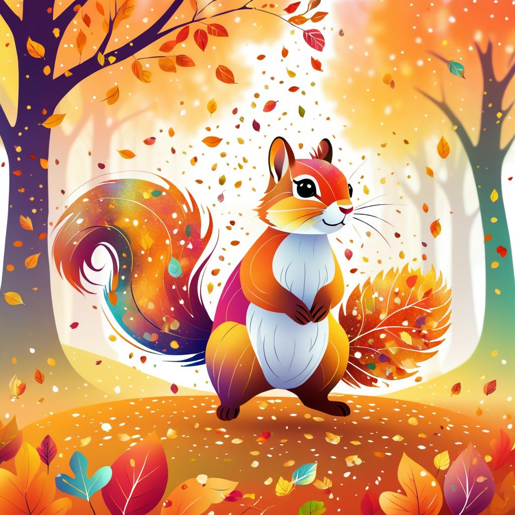 Charming Squirrel in Magical Autumn Park