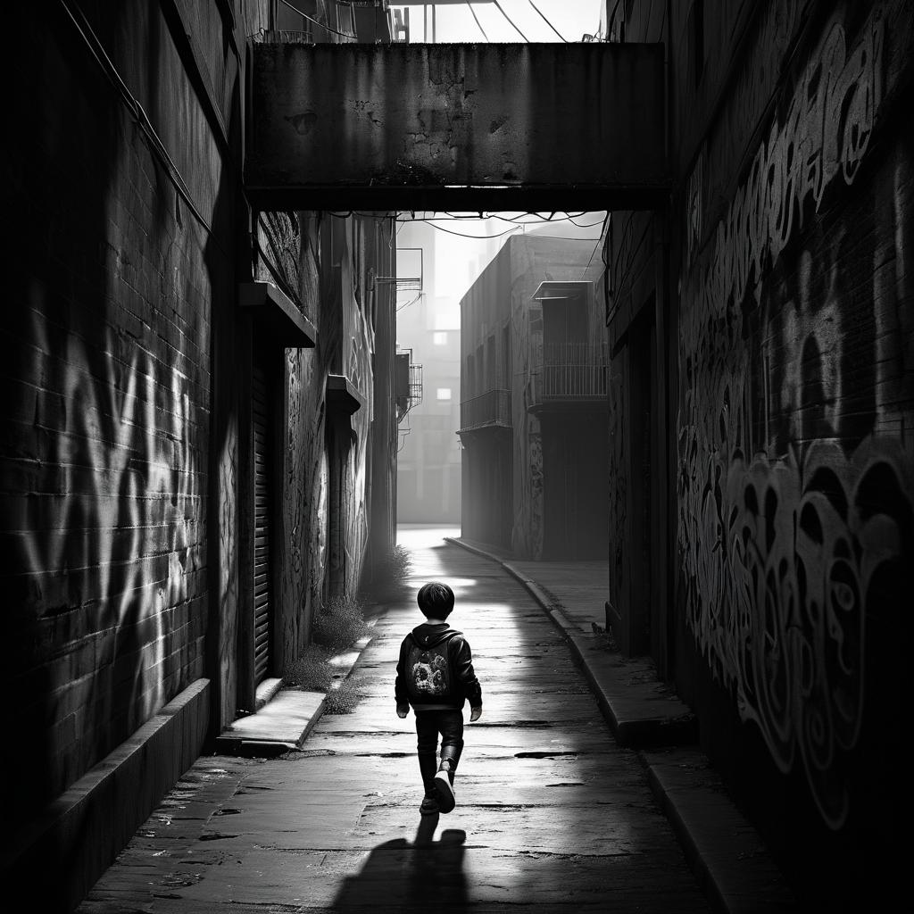 Urban Flapper in Gritty Alleyway Scene