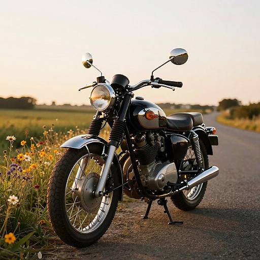 Vintage Motorcycle by Rustic Countryside