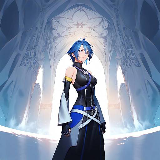 Illustration of Aqua (kingdom hearts), kingdom hearts in the style of Beeeeen