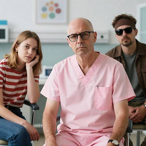 Intimate Portrait in Medical Room Setting