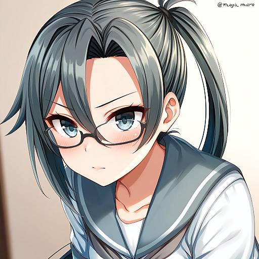 Illustration of Amagiri (kancolle), kantai collection in the style of Marota