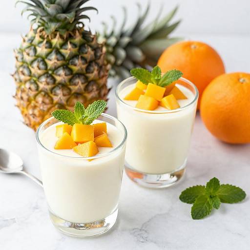 Mango Parfait with Pineapple and Oranges