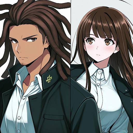 Illustration of Hagakure yasuhiro, danganronpa (series) in the style of Namauni