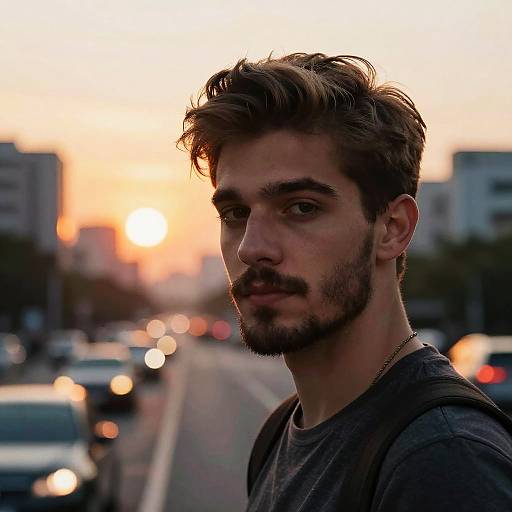 Young Man Portrait at Sunset