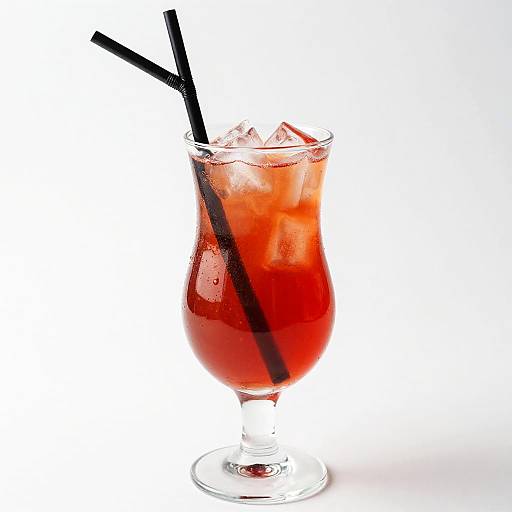 Vibrant Red Cocktail in Curvy Glass