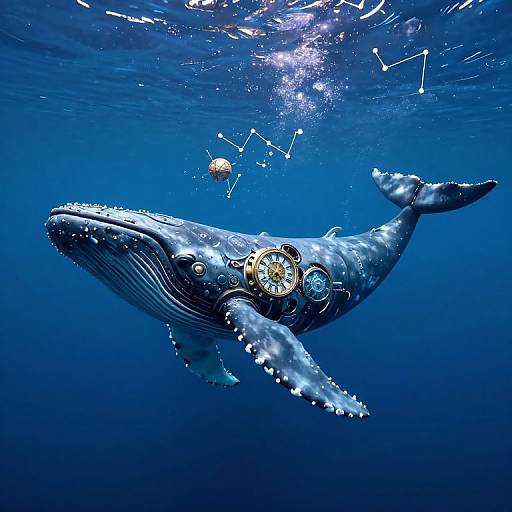 Colossal Clockwork Whale Underwater