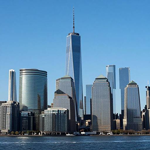 Modern City Skyline with Water