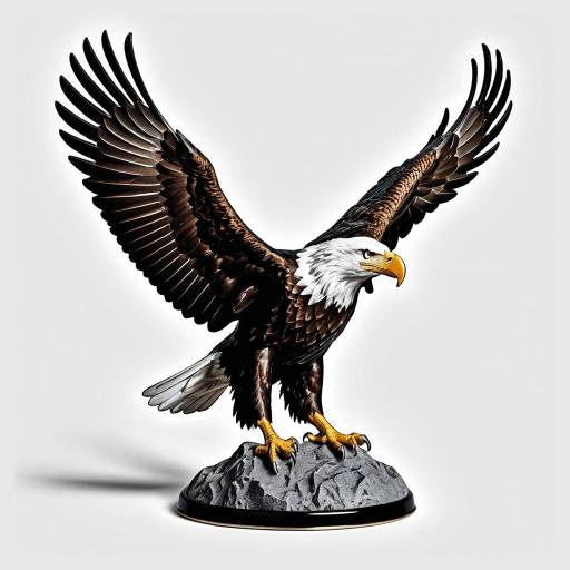 Glossy Bald Eagle Logo with Outstretched Wings