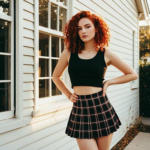 90s Inspired Fashion: Redhead in Plaid