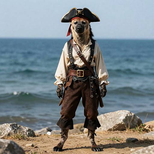 Realistic Female Hyena Pirate Portrait
