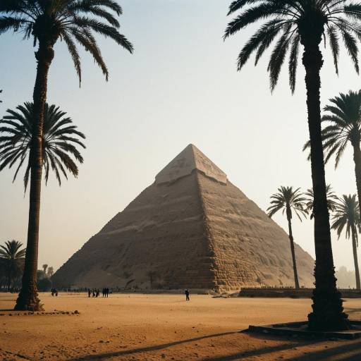 Great Pyramid of Giza with Palm Trees