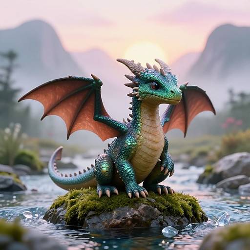 Baby Dragon by Misty Mountain Stream