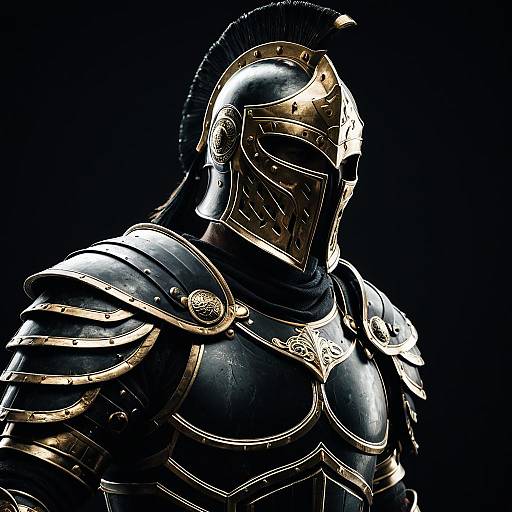 Gilded Gladiator in Black Armor