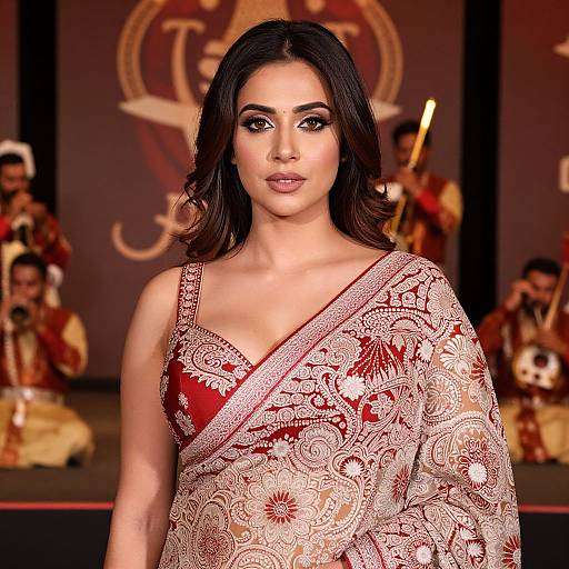 Ornate Paisley Saree Blouse Costume