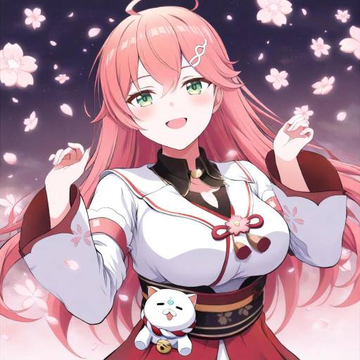 Illustration of 35p (sakura miko), hololive in the style of Chacharan