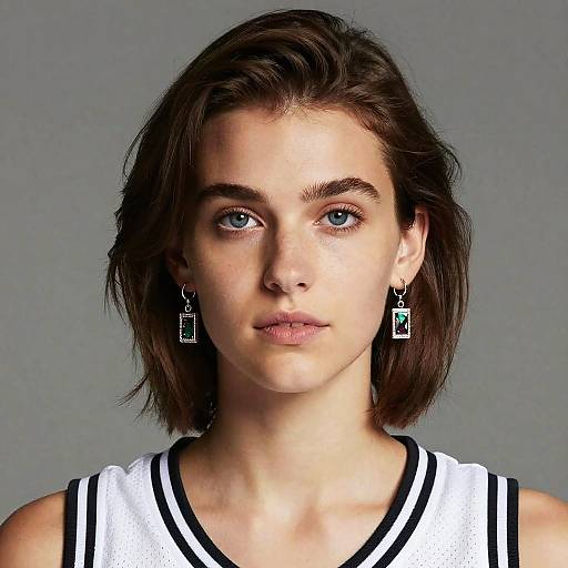 Photorealistic Girl in Jewelry and Sportswear