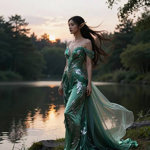 Mystical Wood Elf by Twilight Lake