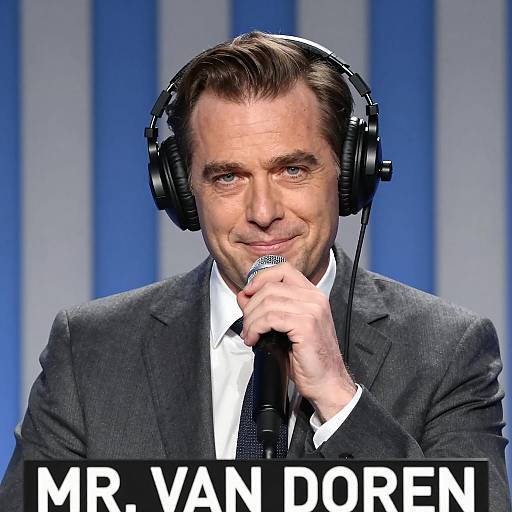 Stylish Man with Microphone Portrait