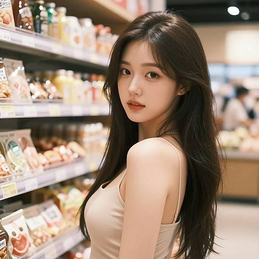 Photorealistic Korean Idol Shopping Scene
