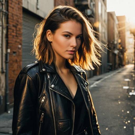 Urban Fashion Model with Biker Jacket