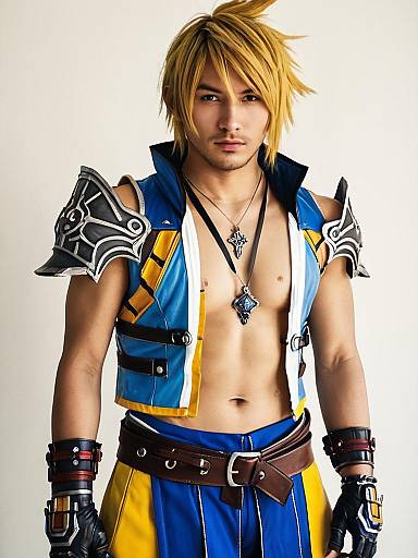 Man Cosplaying as Tidus from Final Fantasy