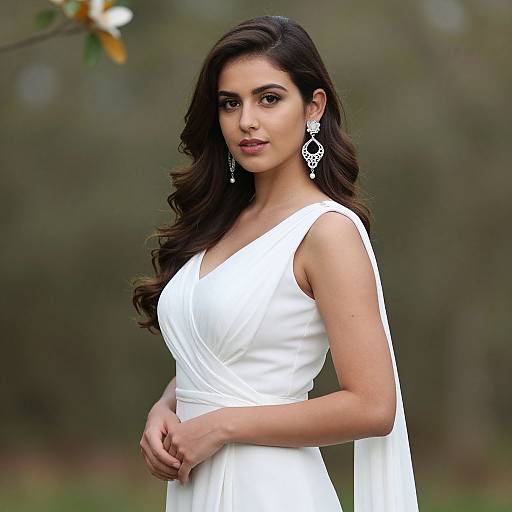 Elegant Indo-Western White Gown