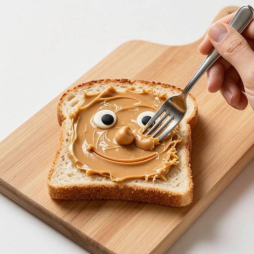 Whimsical Peanut Butter Face Art