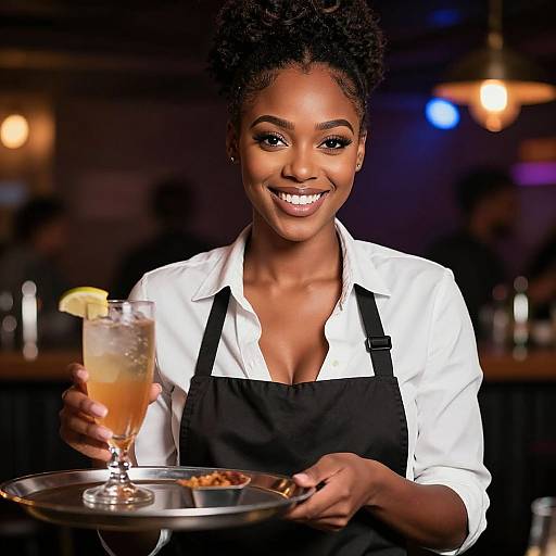 Photorealistic Club Waitress Portrait