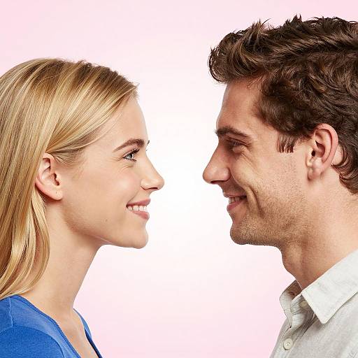 Joyful Encounter of Two Light-Haired Friends