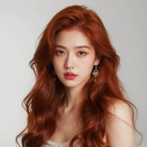 Ethereal Red-Haired Woman Portrait