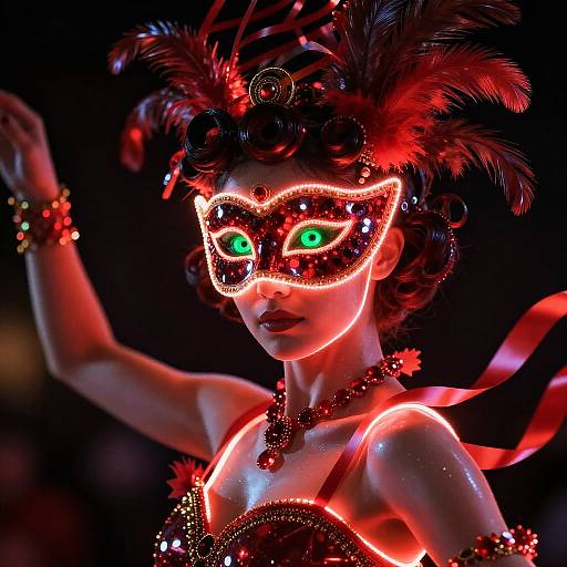 Glowing Carnival Dancer Outline