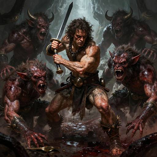 Heroic Prisoner Among Gnolls