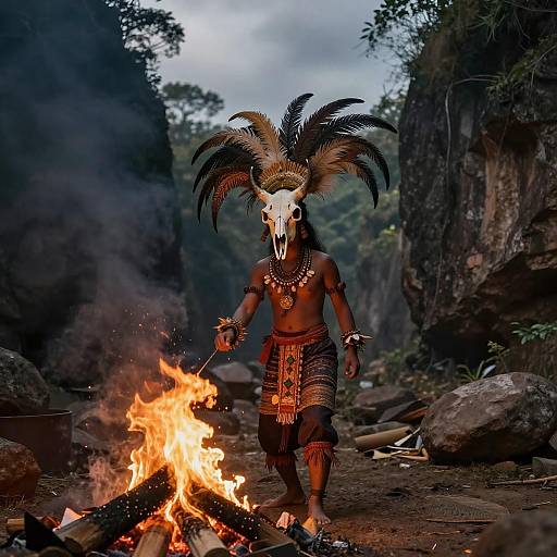 Thai Festival Dancer in Volcanic Canyon