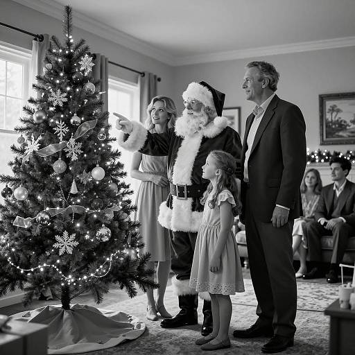 Festive Family Portrait by Christmas Tree