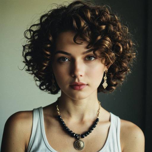 Realistic Portrait of Girl with Curly Hairstyle