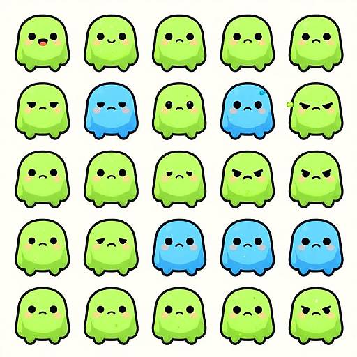 Adorable Pixel Slime Sprite Sheet