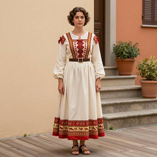 Woman in Traditional Italian Costume